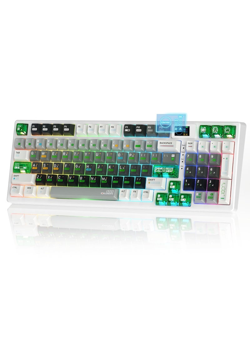 M90 Wireless Mechanical Keyboard with Multimedia Display,Tri-Mode BT/2.4G/USB-C Gaming Keyboard,Hot Swappable Custom Keyboard RGB,POM Linear Switch,PBT Keycaps for PC/Tablet/Xbox/PS4/PS5