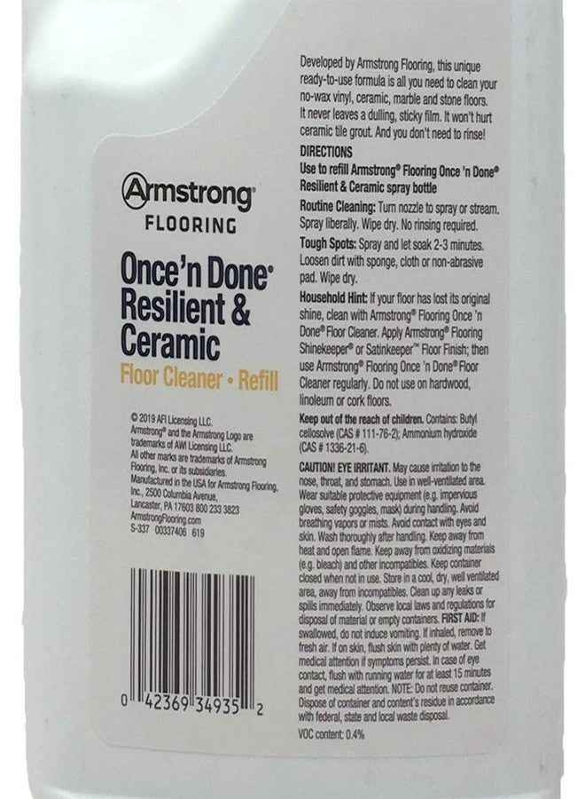 Armstrong S-337 Once'n Done Resilient & Ceramic Cleaner Refill Ready to Use 64 oz - Image 3