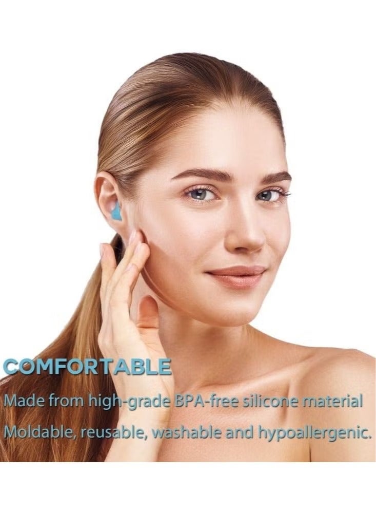 Generic 6 Pairs of Noise Cancelling Earplugs for Sleeping Soft Reusable Moldable Silicone Ear Plugs for Swimming Snoring Travel  - Image 3
