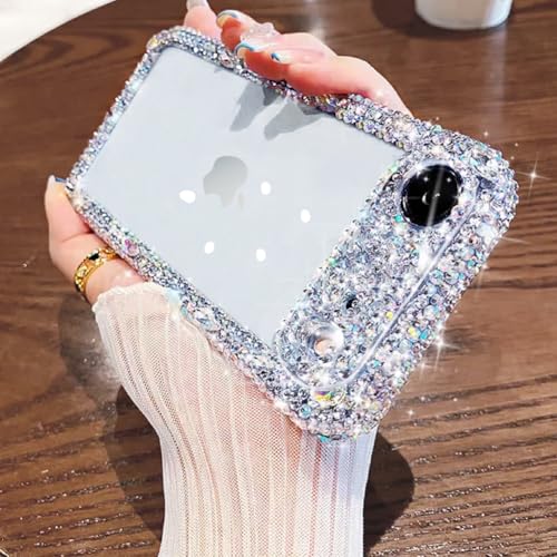 Cavdycidy Designer Compatible with iPhone 17 Air Bling Clear Case for Women,Cute Glitter Phone Case with Sparkle Rhinestone Diamond Camera Protection，Airbag Anti-Fall Crystal Hard Cover for Girl - Image 1