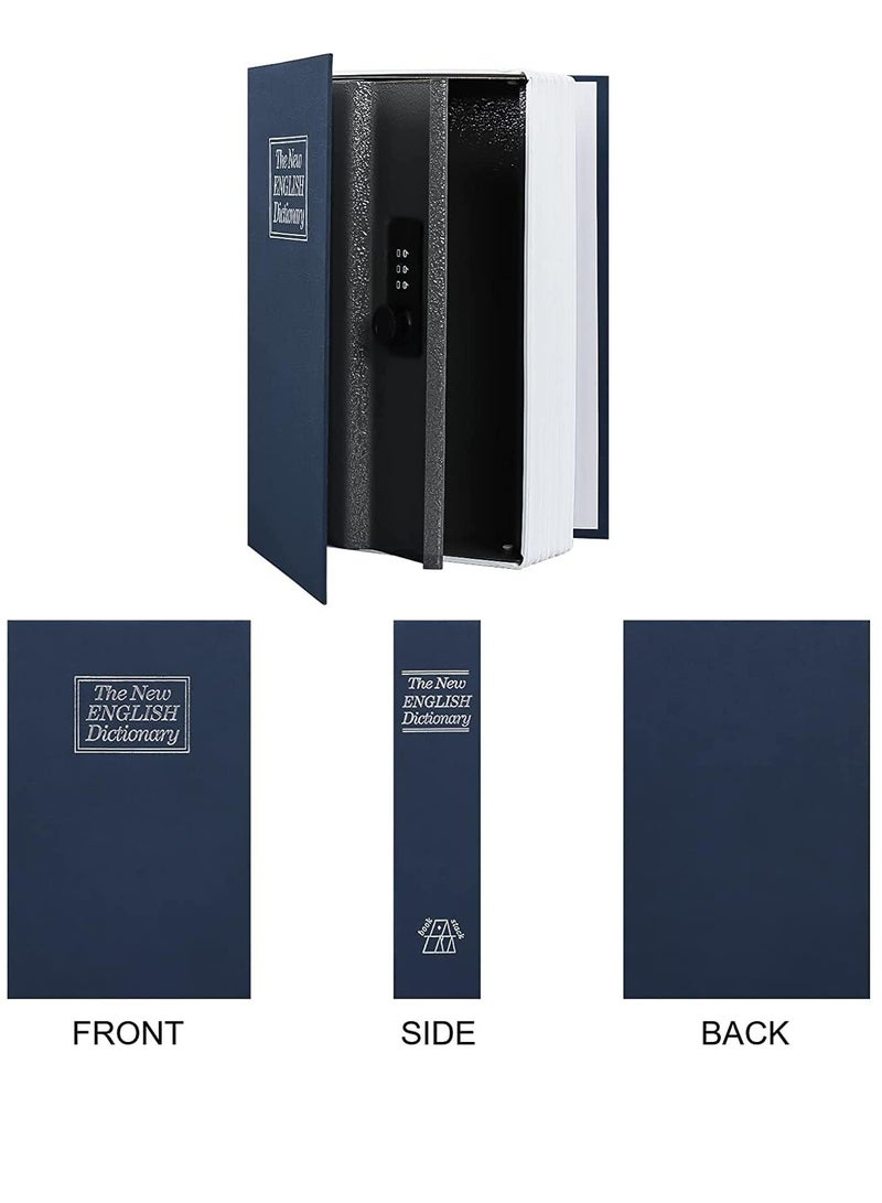 FengSVMA Diversion Book Safe with Combination Lock, Large Safe Secret Hidden Metal Lock Box,Money Hiding Box,Collection Box,9.5" x 6.2" x 2 .2" Large (Blue) - Image 2