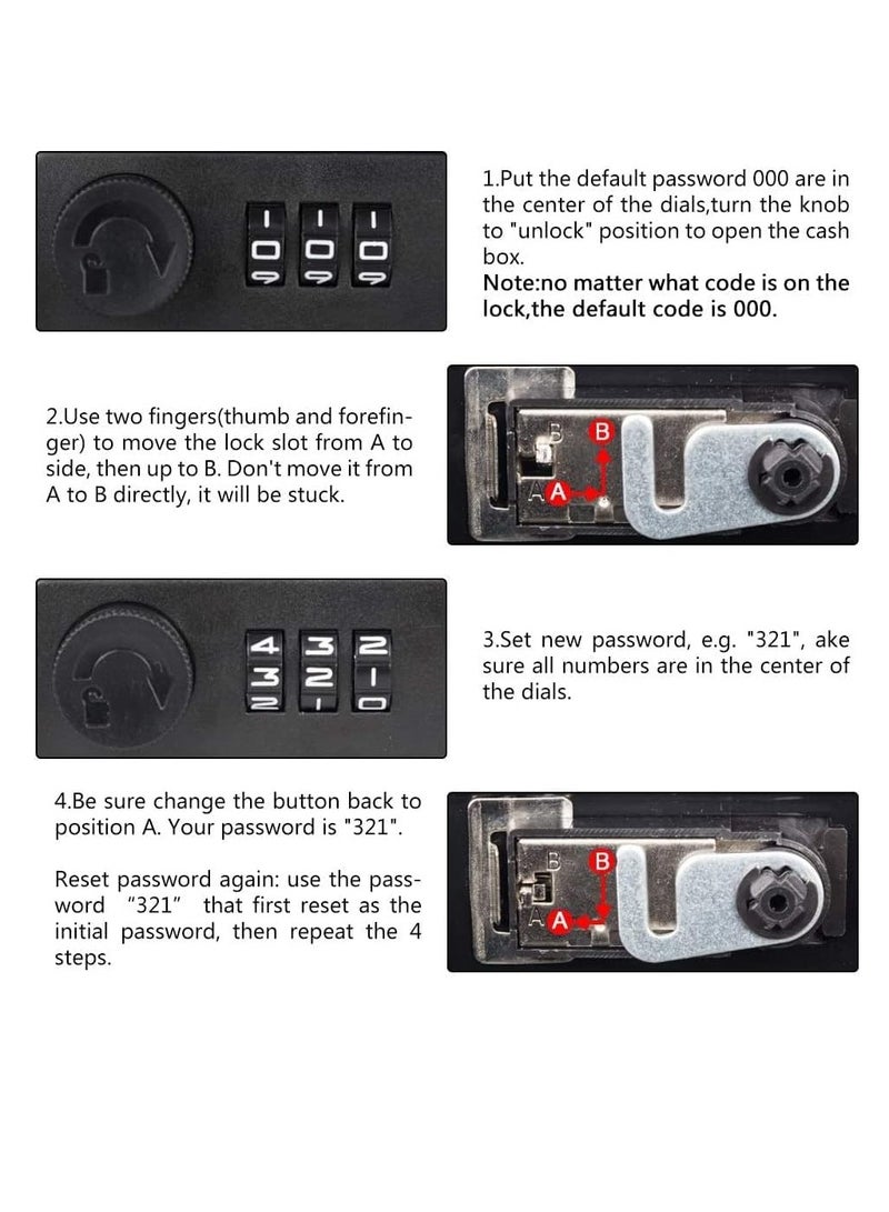 FengSVMA Diversion Book Safe with Combination Lock, Large Safe Secret Hidden Metal Lock Box,Money Hiding Box,Collection Box,9.5" x 6.2" x 2 .2" Large (Blue) - Image 3
