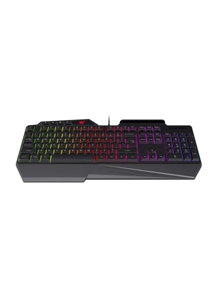 havit HAVIT KB488L Computer Keyboard 104 Keys with Rainbow Backlit & Wrist Rest (Arabic+English)  - Image 4