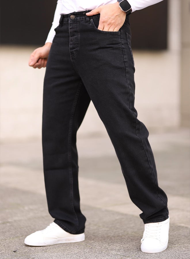 trendyol Black Men's Baggy Fit Jeans Trousers TMNAW24JE00027 - Image 3