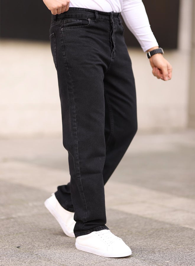trendyol Black Men's Baggy Fit Jeans Trousers TMNAW24JE00027 - Image 1