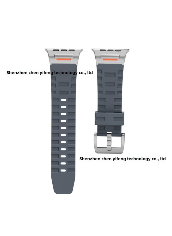 Generic Popular Apple Watch Strap Suitable For IWatch S10 Watch Strap Ultra1/2 Silicone Strap-Color:42/44/45/49mm-grey  - Image 1
