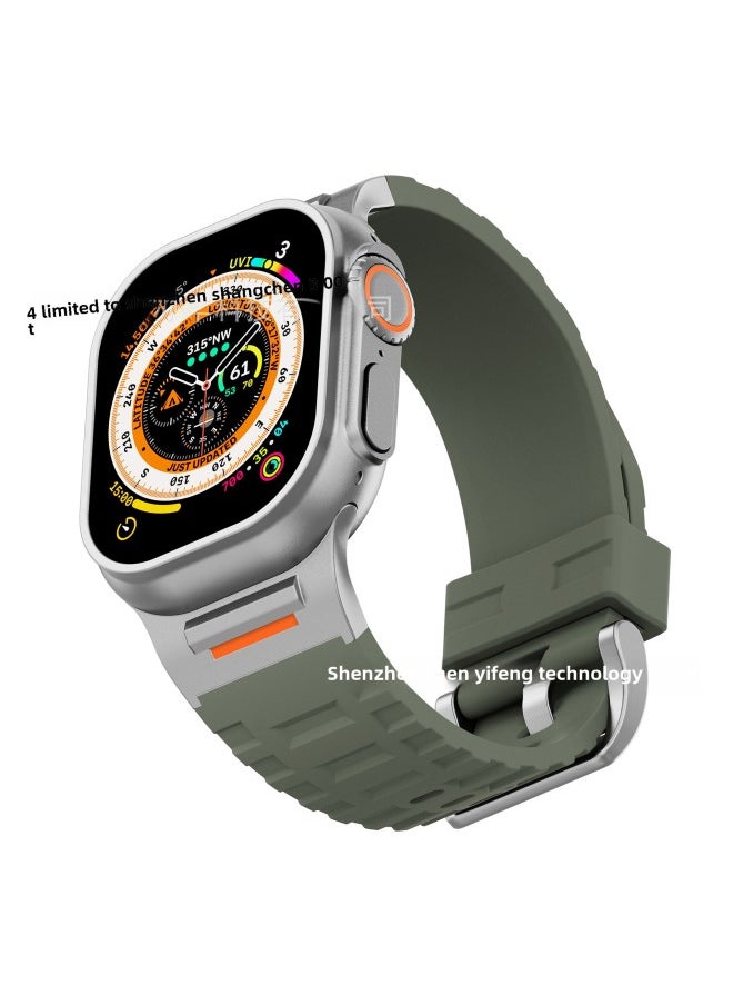 Generic Popular Apple Watch Strap Suitable For IWatch S10 Watch Strap Ultra1/2 Silicone Strap-Color:42/44/45/49mm-grey  - Image 4