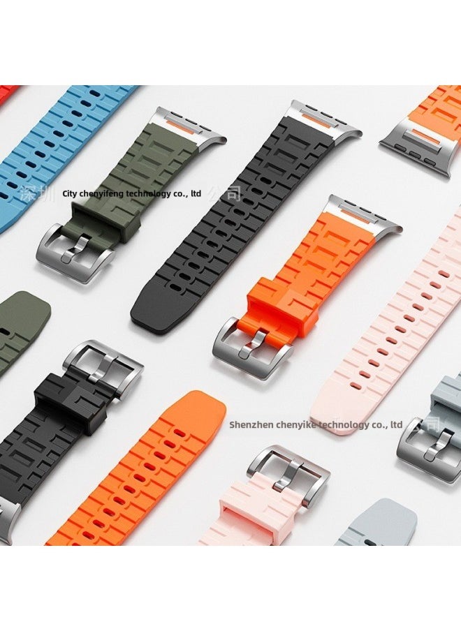Generic Popular Apple Watch Strap Suitable For IWatch S10 Watch Strap Ultra1/2 Silicone Strap-Color:42/44/45/49mm-grey  - Image 2
