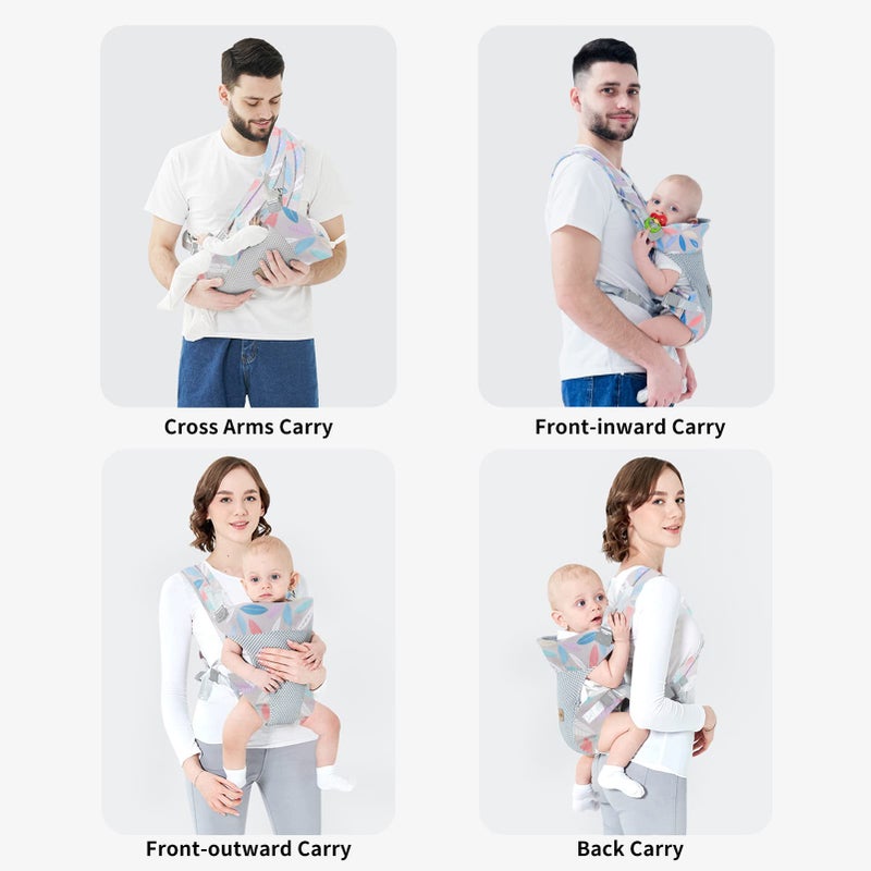 Ocanoiy Baby Carrier Wrap  Ergonomic Front Carrier For Baby Infant Carrier All Carry Position Front And Back Face-In Face-Out Holder Baby Kangaroo Carrier For Toddler (Leaf) - Image 4