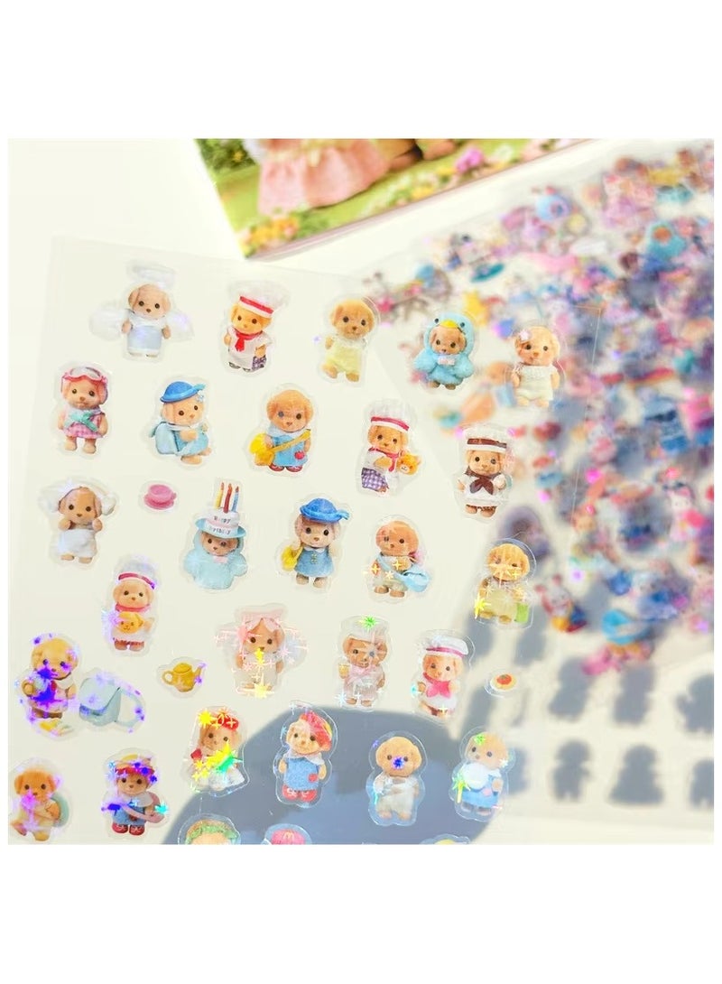 Sylvanian Families 8pcs Cute Sylvanian Mini Cartoon Waterproof Cute Stickers - Image 3