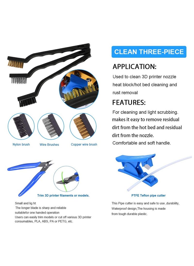 DOUGEI 35 Pieces 3D Printer Accessories Tool Kit, 7 Size Cleaning Needles, Tweezers, Pliers, Scraper, Cleaning Brushes, Clean Up Knives Come for 3D Printing Model Removing, Cleaning, Finishing  - Image 4