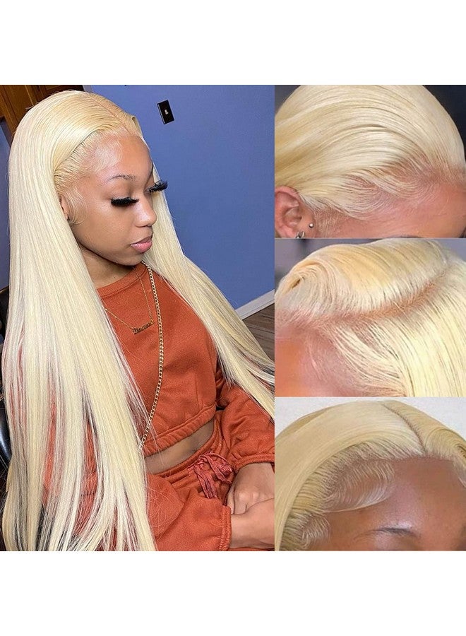 Myecool 30 Inch 613 Lace Front Wig Human Hair 13x4 Straight 613 HD Lace Frontal Wig Human Hair Pre Plucked Bleached Knots for Women(30Inch, Blonde) - Image 1