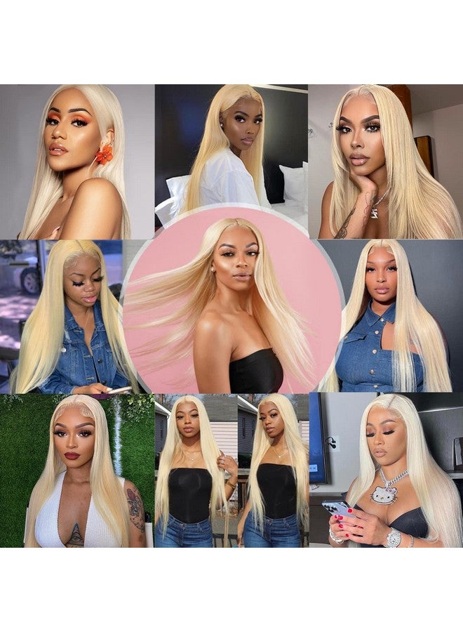 Myecool 30 Inch 613 Lace Front Wig Human Hair 13x4 Straight 613 HD Lace Frontal Wig Human Hair Pre Plucked Bleached Knots for Women(30Inch, Blonde) - Image 5