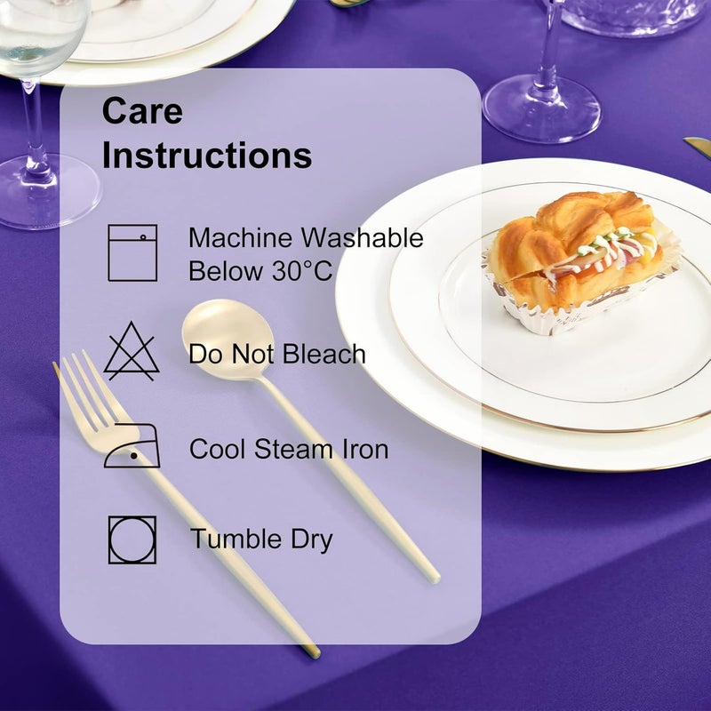 DWCN Purple Tablecloth, Stain Protection, Washable Table Linen, Waterproof Tablecloth for Dining Room, Garden, Party, Weddings or Household, 110 x 140 cm - Image 4
