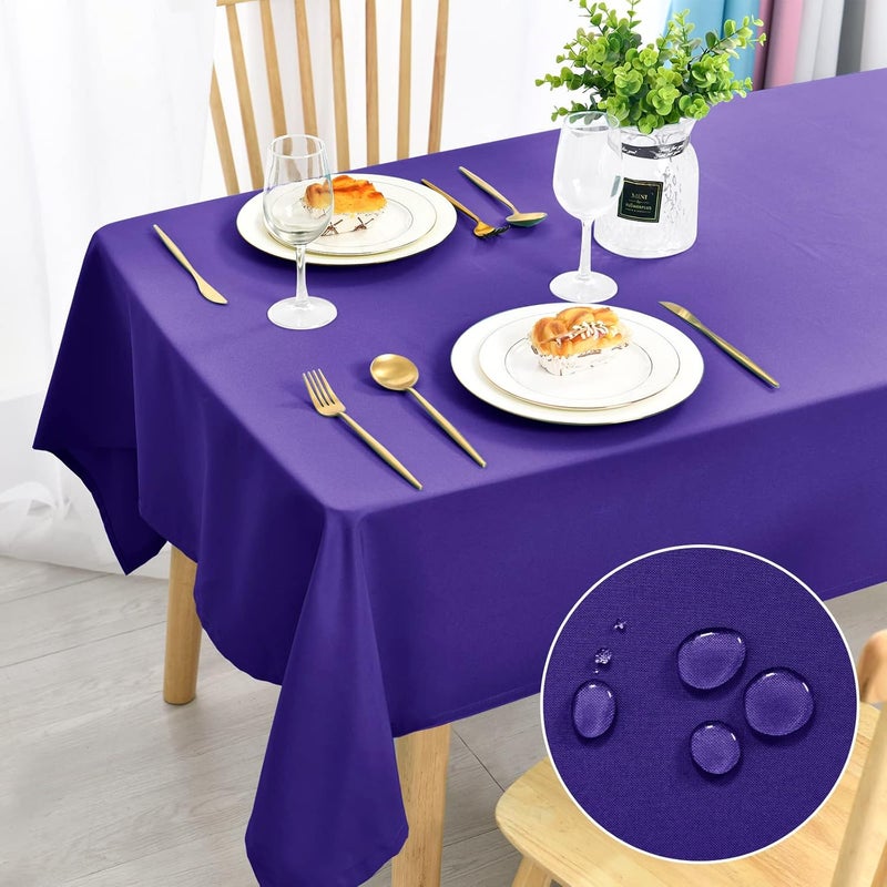 DWCN Purple Tablecloth, Stain Protection, Washable Table Linen, Waterproof Tablecloth for Dining Room, Garden, Party, Weddings or Household, 110 x 140 cm - Image 1