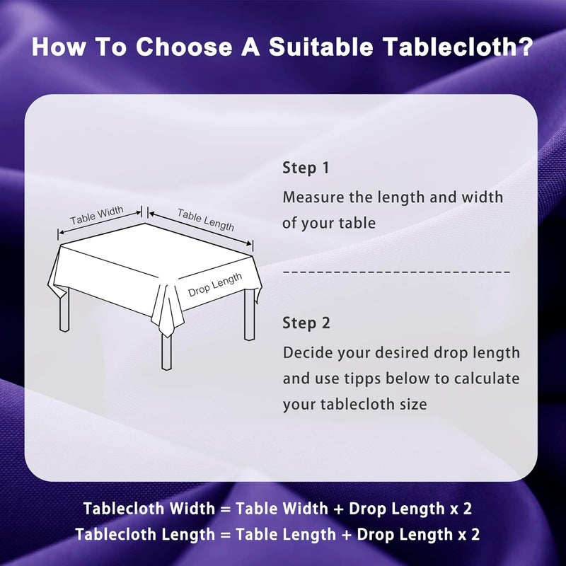DWCN Purple Tablecloth, Stain Protection, Washable Table Linen, Waterproof Tablecloth for Dining Room, Garden, Party, Weddings or Household, 110 x 140 cm - Image 3