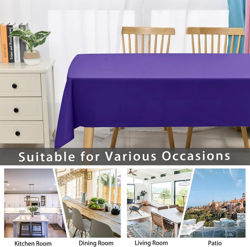 DWCN Purple Tablecloth, Stain Protection, Washable Table Linen, Waterproof Tablecloth for Dining Room, Garden, Party, Weddings or Household, 110 x 140 cm - Image 5