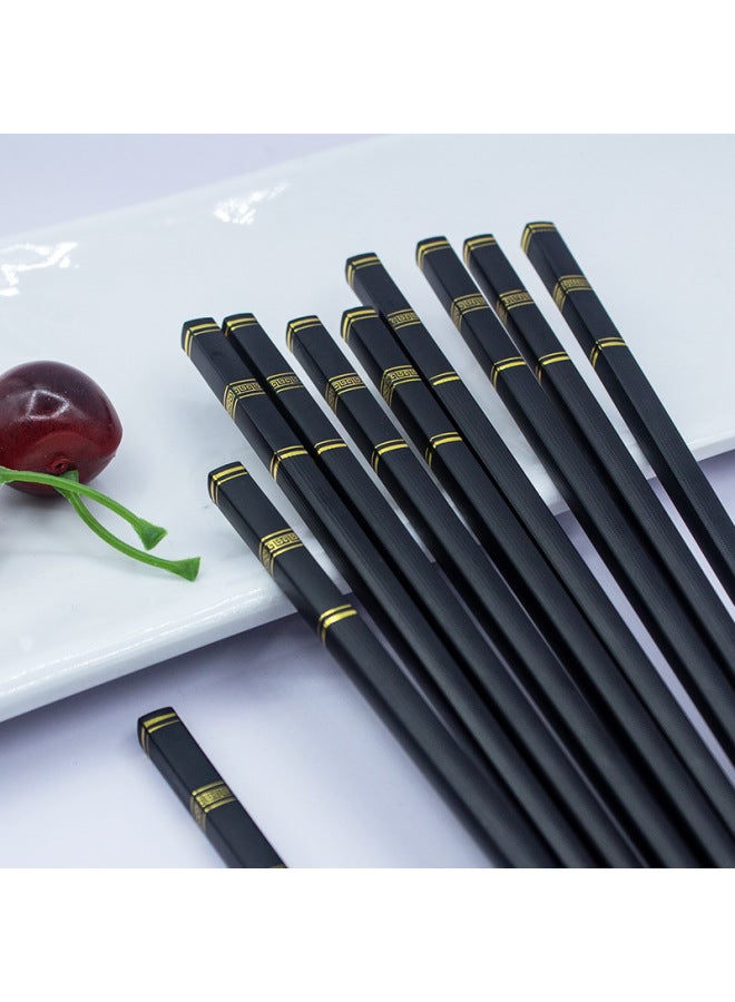 Factory Direct Supply New Gilding Cherry Blossom Japanese Style Alloy Chopsticks Household Non-mildew Non-slip Chopsticks Wholesale-Specifications:Ten Pairs Of Black Bronzing Cherry Blossom Chopsticks With Card Simple Packaging  - Image 3