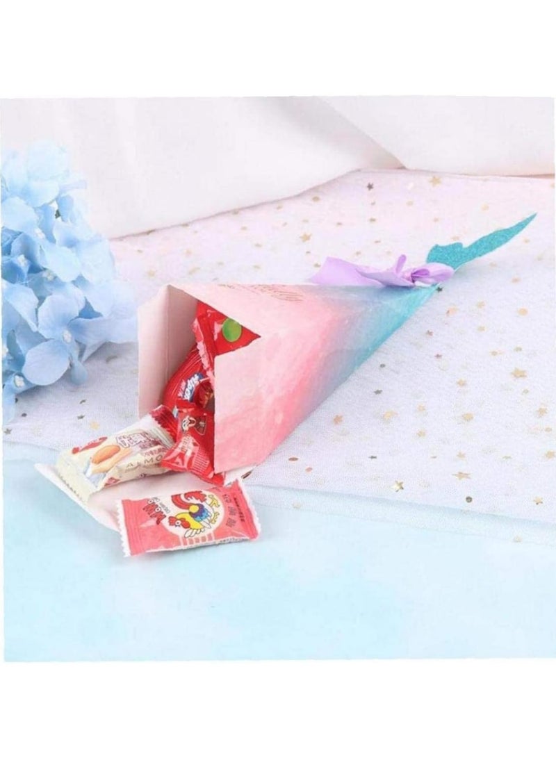 general 20 Pcs Mermaid Sweet Candy Boxes Paper Gift Bags Kraft Mermaid Tail Candy Boxes Chocolate Gift Boxes Baby Shower Birthday Party Favours - Image 4