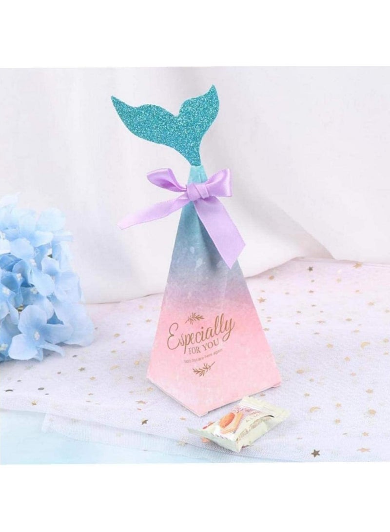 general 20 Pcs Mermaid Sweet Candy Boxes Paper Gift Bags Kraft Mermaid Tail Candy Boxes Chocolate Gift Boxes Baby Shower Birthday Party Favours - Image 5