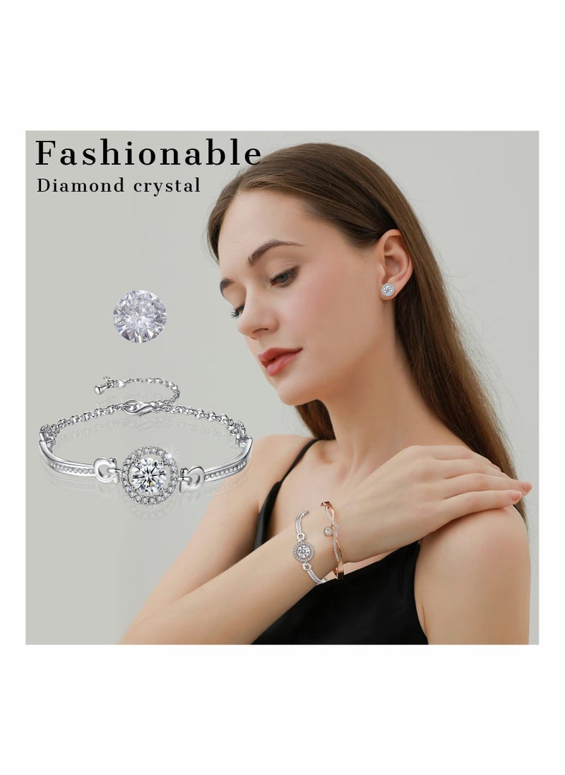 SYOSI - Jewellery Sets for Women Cubic Zirconia Necklace Earring Sets Bling Rhinestone Bridesmaid Jewelry Set - Image 1