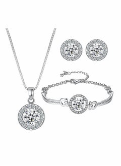 Jewellery Sets for Women Cubic Zirconia Necklace Earring Sets Bling Rhinestone Bridesmaid Jewelry Set