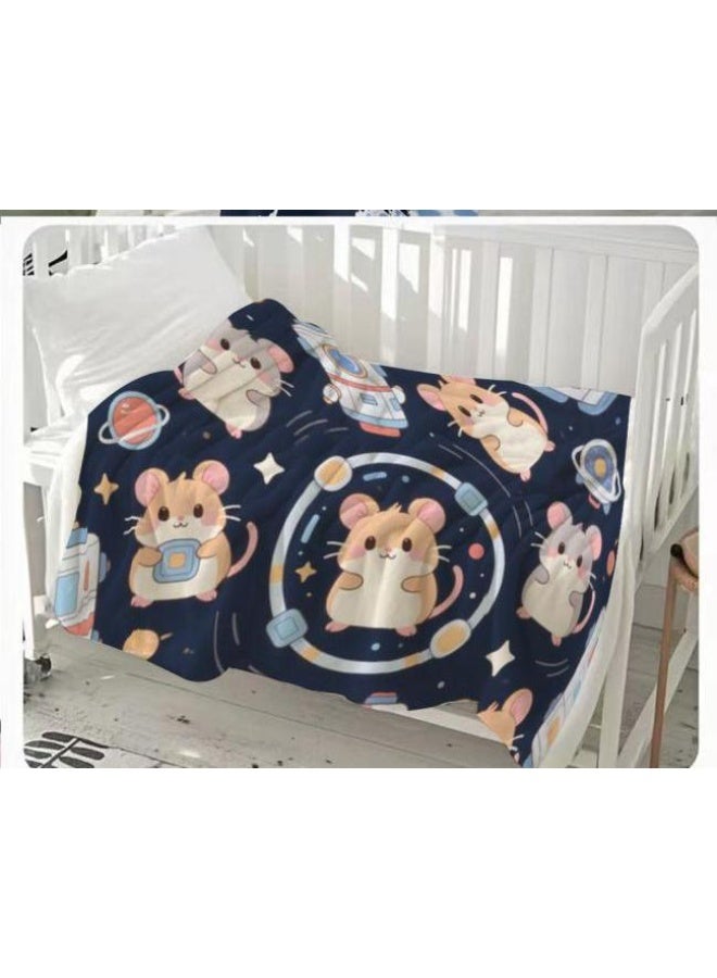 عام بطانية رقيقة من الفانيلا الكرتونية للأطفال والرضع (دافئة ومريحة، ومناسبة للنوم والألعاب) 70 سم * 100 سم