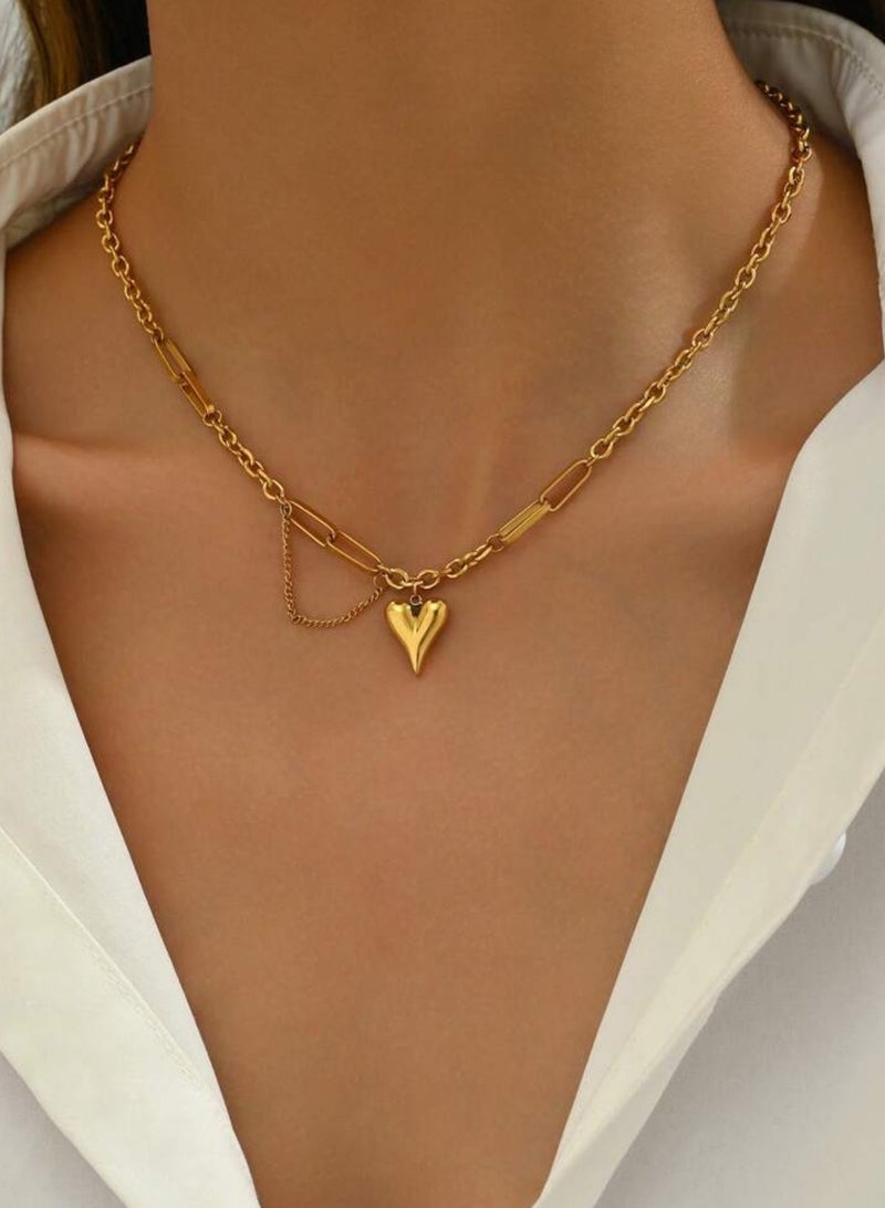 نيو ستايل سلسال شوكر نسائي من الاستانلس ستيل مطلي باللون الذهبي عيار 18 - Image 1