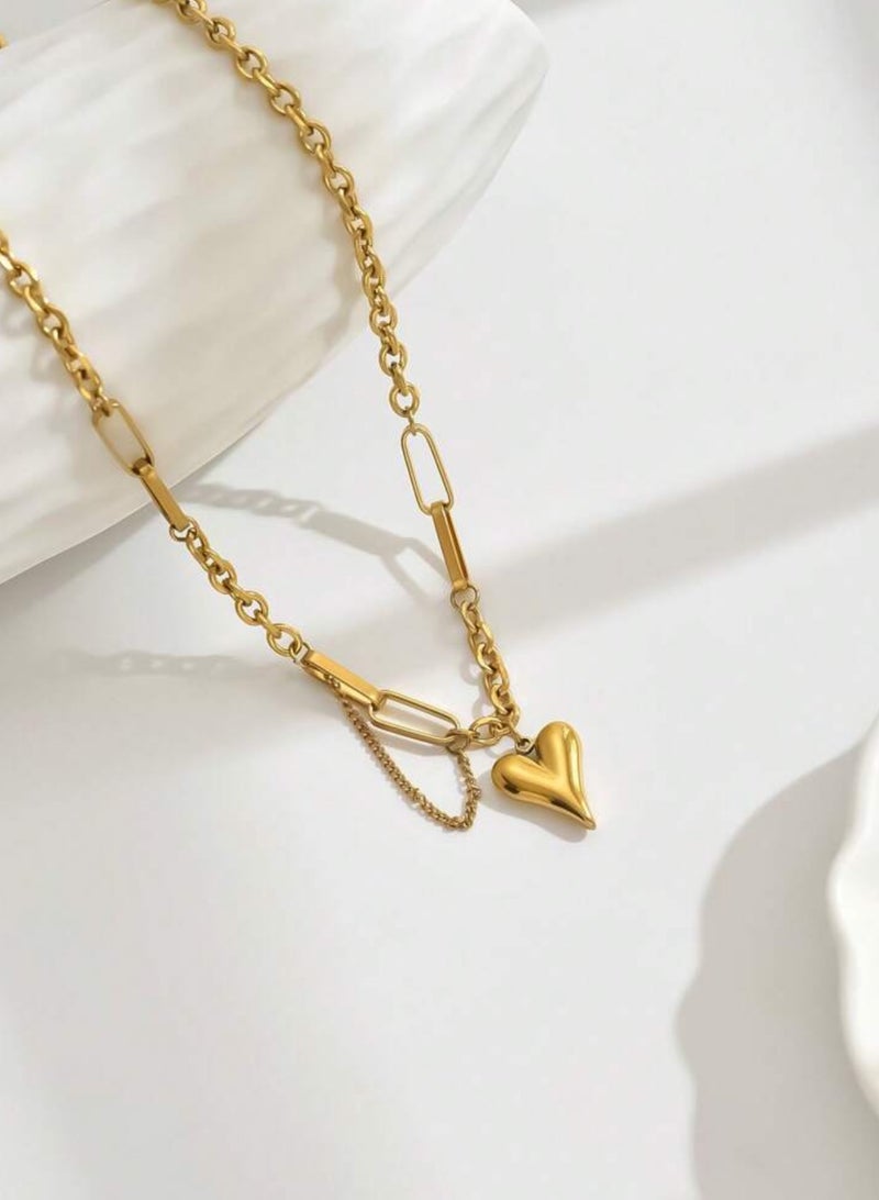 نيو ستايل سلسال شوكر نسائي من الاستانلس ستيل مطلي باللون الذهبي عيار 18 - Image 2