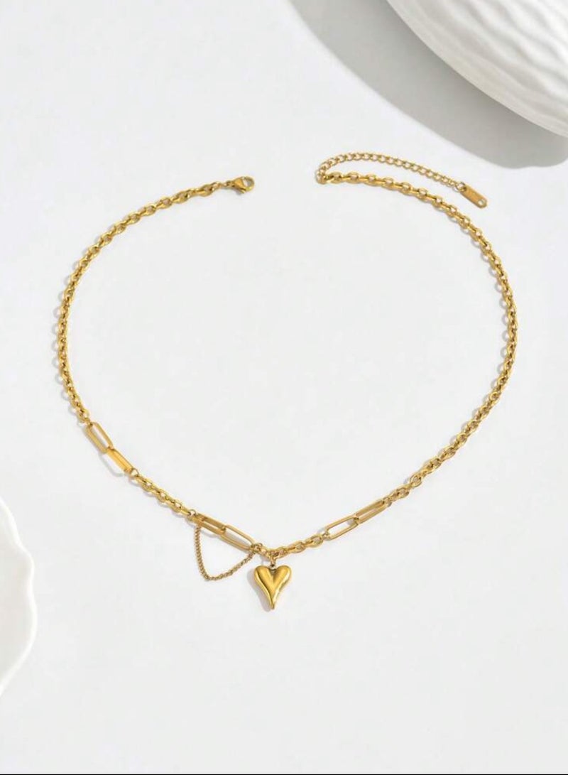 نيو ستايل سلسال شوكر نسائي من الاستانلس ستيل مطلي باللون الذهبي عيار 18 - Image 4