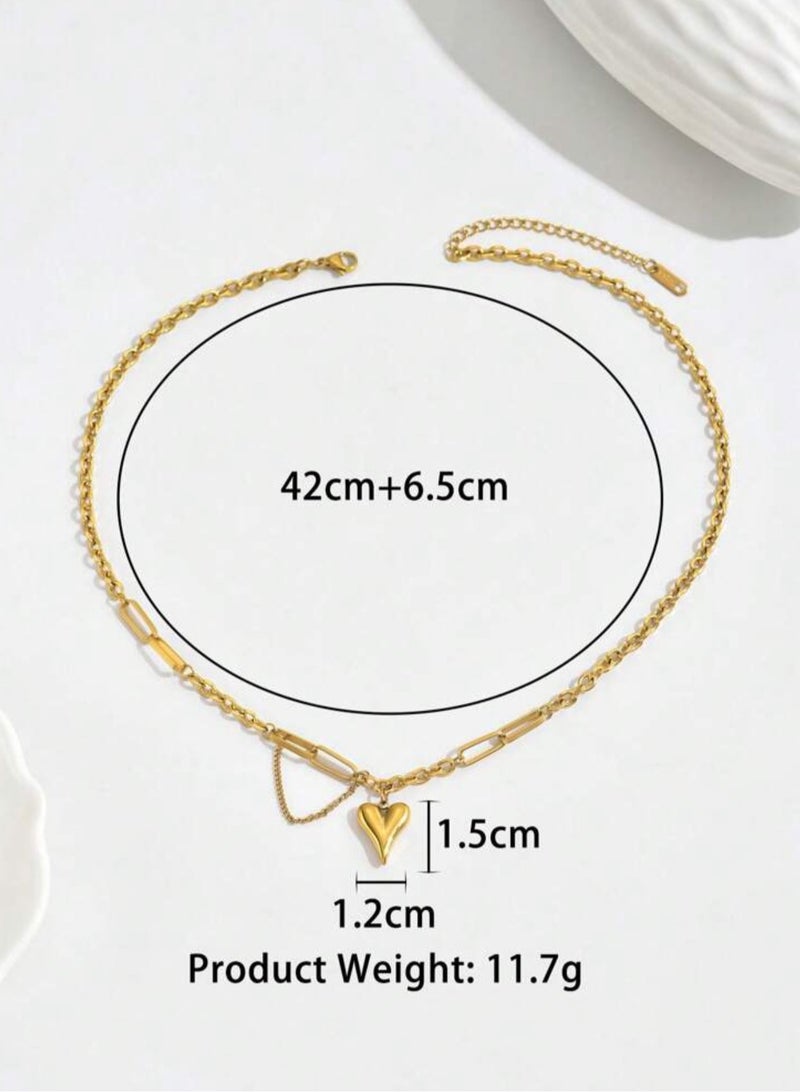 نيو ستايل سلسال شوكر نسائي من الاستانلس ستيل مطلي باللون الذهبي عيار 18 - Image 5