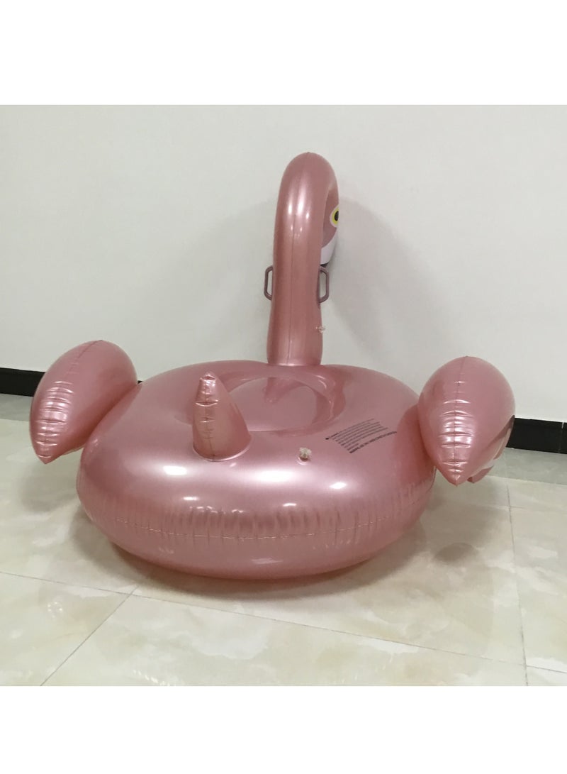 RedMapleTEK Float thickened 190CM rose gold flamingo floating bed adult water mount 150 * 140 * 110CM - Image 4