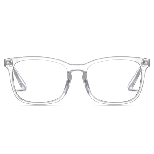 Jectieey Reading Glasses for Women Men Blue Light Blocking UV Filter Computer ReadersAnti Eyestrain EyeglassesTransparent 175X