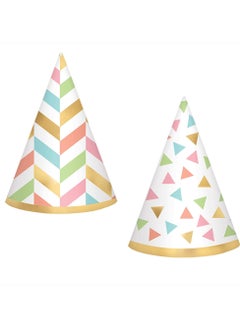Amscan Eat Drink & Be Happy Premium Tableware Party Supplies, Includes Plates, Cups, Napkins, Swirl Decoration, Cutlery, Cone Hat, Tablecover and Birthday Candle for 8 Guests  - Image 4