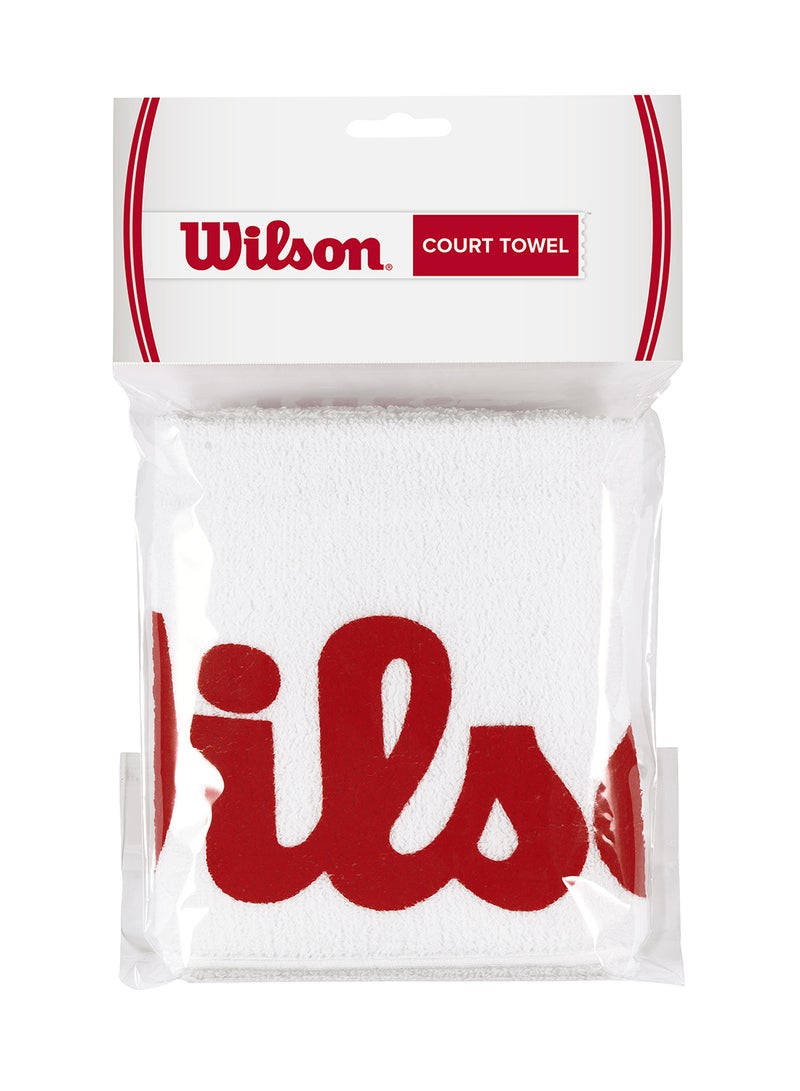 Court White Towel, (LxW) 75 x 50 cm - Small Sports Towel