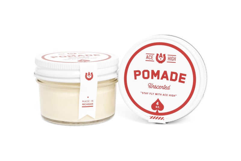 Ace High Unscented Pomade, Strong Hold, Natural Shine, Water Based, Hand Crafted, 4oz - Image 2