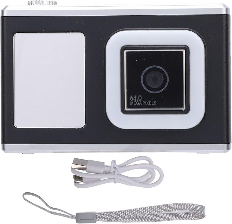 Digital Camera 48MP Front Rear AI Autofocus 2 4in IPS Screen Fill Light Long Battery Life Black - Image 1