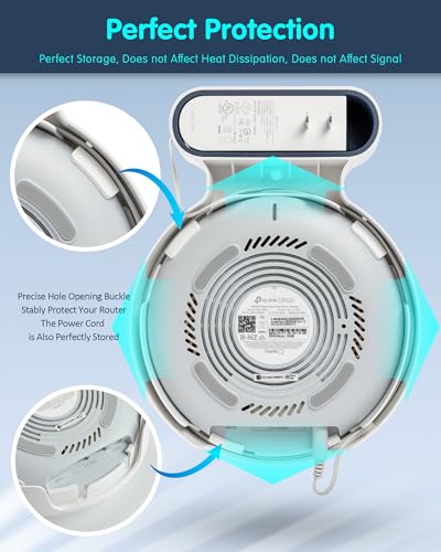 PETIMETI Wall Mount Bracket for Deco BE23/BE25/BE3600/BE5000 WiFi 7 Mesh System, Space Saving Wall Mount Holder with Cord Management, Easy to Install and Moved (3 Pack) - Image 3
