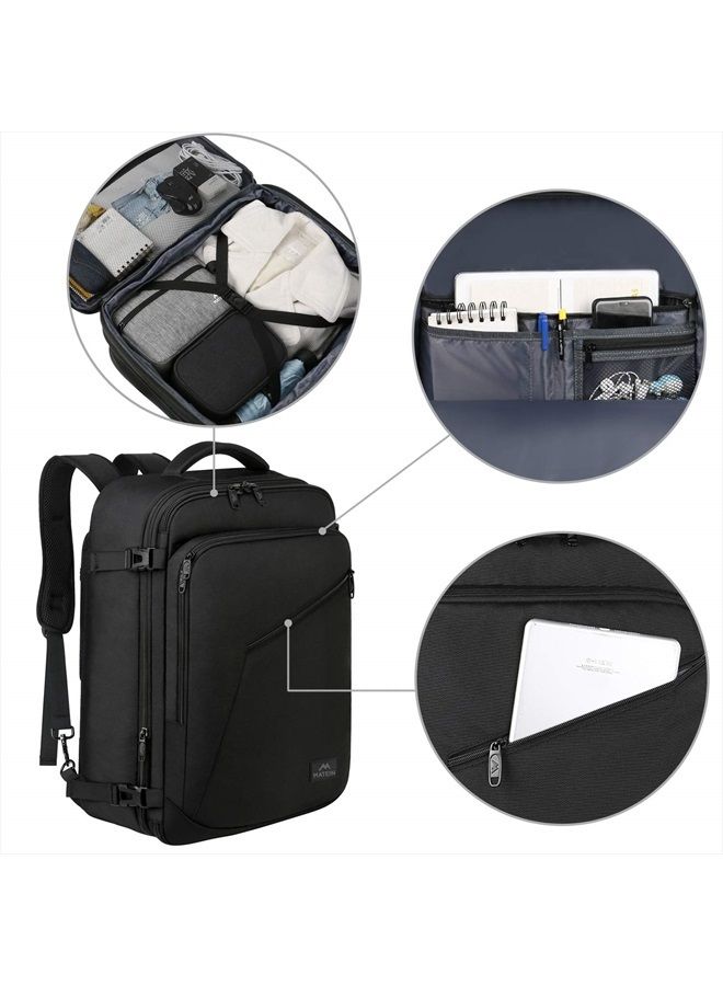 MATEIN Carry on Backpack, Extra Large Travel Backpack Expandable Airplane Approved Weekender Bag for Men and Women, Water Resistant Lightweight Daypack for Flight 40L, Black - Image 4