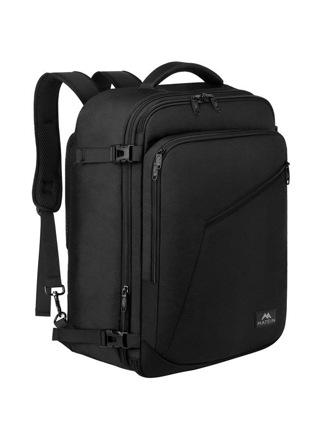 MATEIN Carry on Backpack, Extra Large Travel Backpack Expandable Airplane Approved Weekender Bag for Men and Women, Water Resistant Lightweight Daypack for Flight 40L, Black - Image 1