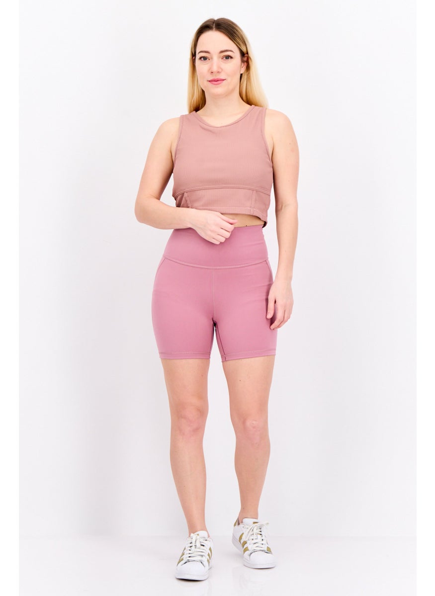 Adidas Women Sportswear Fit Training Shorts, Mauve  - Image 4
