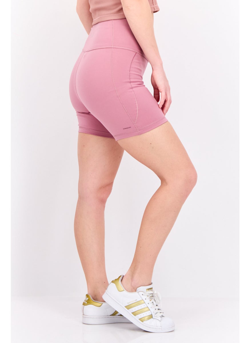 Adidas Women Sportswear Fit Training Shorts, Mauve  - Image 3