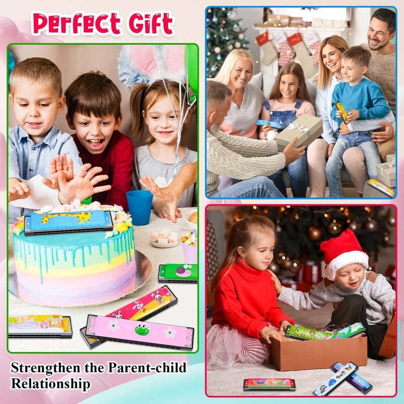 SNAPTRON هدايا العودة لحفلة عيد الميلاد بالجملة - 18 قطعة هارمونيكا للأطفال، هدايا العودة للأطفال، هدايا العودة الموسيقية الكرتونية لحفلة عيد الميلاد للبنات والأولاد - Image 5