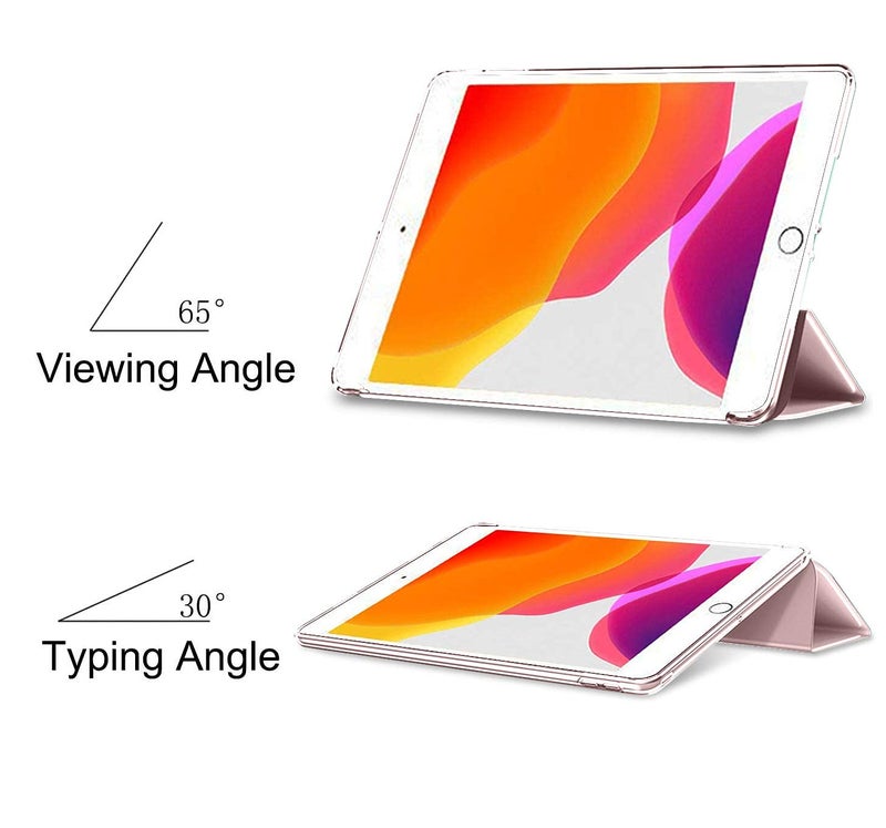 Robustrion Smart Trifold Hard Back Flip Stand Case Cover for iPad 9.7 inch 2018/2017 5th 6th Generation Model A1822 A1823 A1893 A1954 - Rose Gold - Image 3