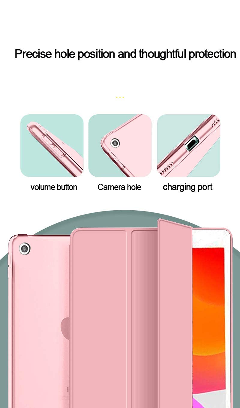 Robustrion Smart Trifold Hard Back Flip Stand Case Cover for iPad 9.7 inch 2018/2017 5th 6th Generation Model A1822 A1823 A1893 A1954 - Rose Gold - Image 4
