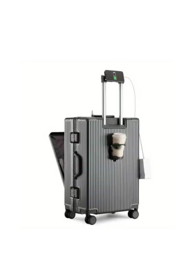 الازدهار شنط سفر فاخرة للأعمال - حقيبة أمتعة 20 بوصة محمولة - عجلات دوارة صامتة 360 درجة - قفل رقمي لمفتش TSA - فتح جانبي - Image 3