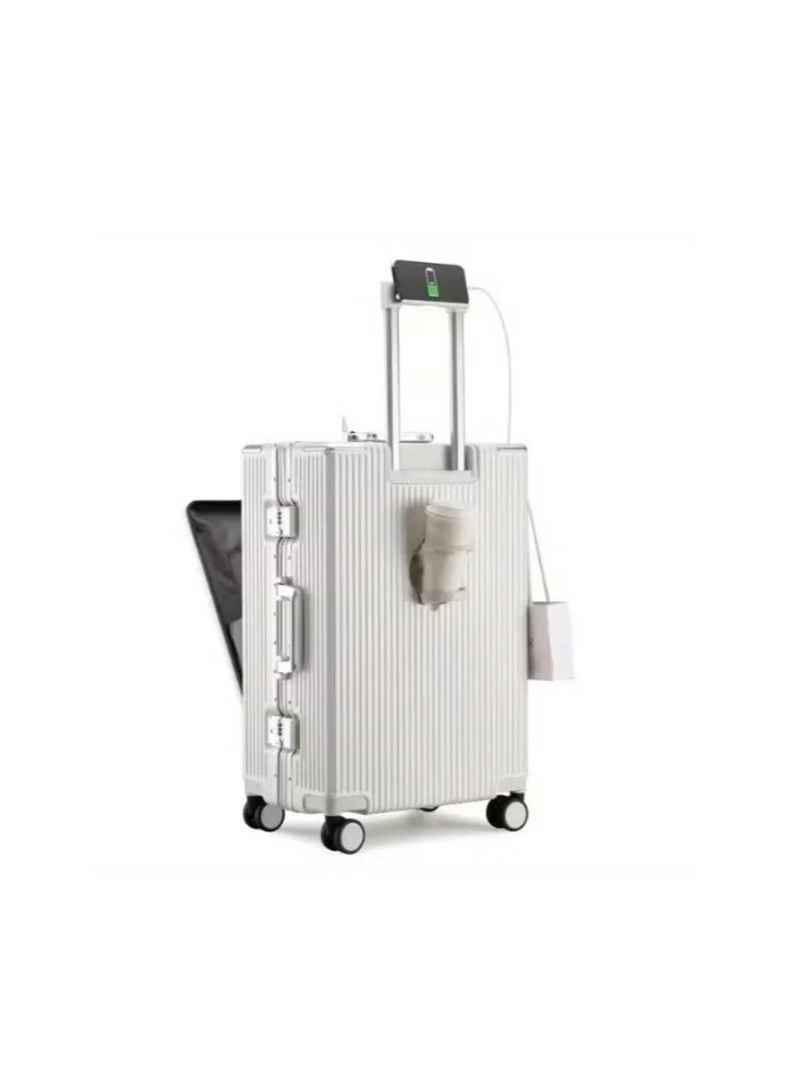 الازدهار شنط سفر فاخرة للأعمال - حقيبة أمتعة 20 بوصة محمولة - عجلات دوارة صامتة 360 درجة - قفل رقمي لمفتش TSA - فتح جانبي - Image 2