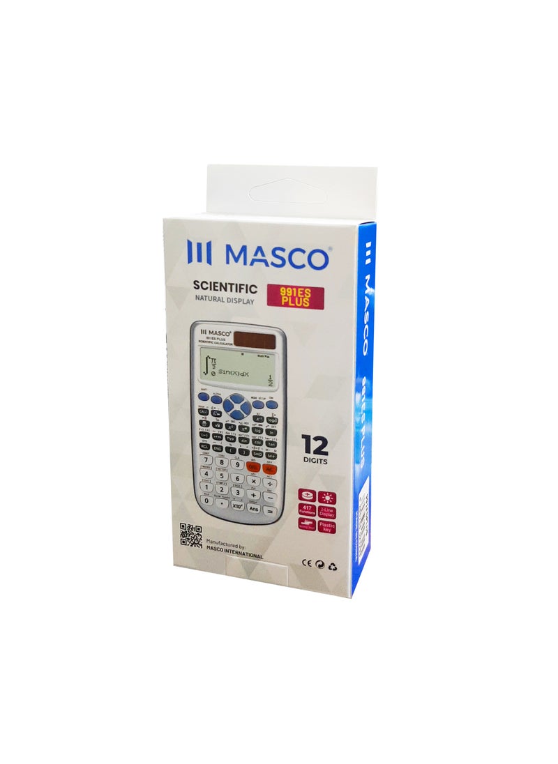 MASCO - 0361FX991ESPL Natural Display Scientific Calculator, Dual Power with 2 Line Display - Image 1