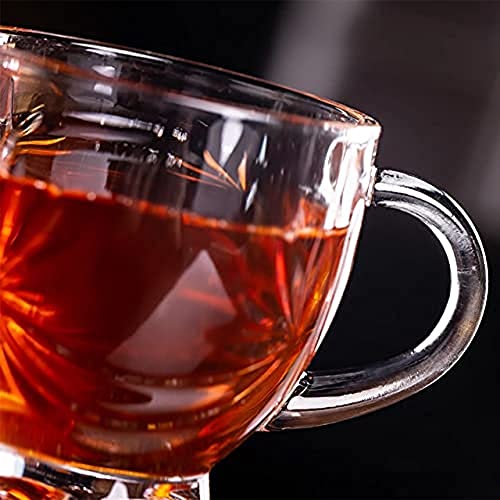 SYANKA Italian Premium Glass Coffee Mug and Tea Cup Set of 12 - 150 ML, Transparent, Star Design for Hot/Cold Drinks, Green Tea, Herbal Tea, Lemon Tea, Milk - Image 4