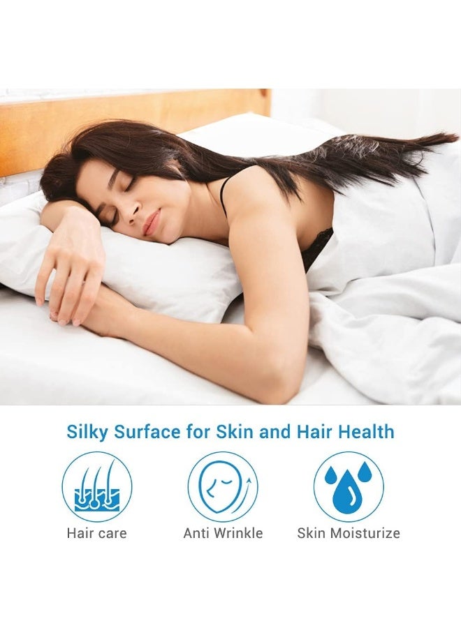LUXEAR Cooling Pillow Cases, 2 Pack Ultra Cool Pillow Cases with Q-max 0.55 Arc-Chill Cooling Fiber for Hair Skin Hot Sleeper, Fit Standard & Queen Size Pillows - White  - Image 4